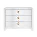 Worlds Away Cora 3 - Drawer Accent Chest Wood in White | 34 H x 42 W x 20 D in | Wayfair CORA WH