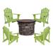 Rosecliff Heights Braeleigh 5-Piece Fire Pit Seating Group Set Wood in Green | Outdoor Furniture | Wayfair 2EE7D15D6F6745DDB4F46C8C888A96C0