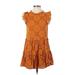 Blue Tassel Casual Dress: Orange Dresses - Women's Size X-Small