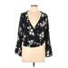 Divided by H&M Long Sleeve Blouse: Black Tops - Women's Size 12