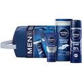 NIVEA Männerpflege Körperpflege Geschenkset Shower Gel 250 ml + Deo Spray 150 ml + Cream 75 ml