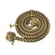 36mm dia Natural Jute Banister Rope x 17ft c/w 7 Brass Handrail Brackets. Man Rope Knots