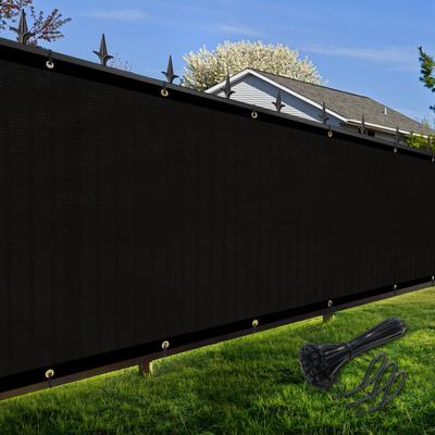 Artpuch Black Fence Privacy Screen Windscreen Shade Fabric Cloth HDPE, 90% Visibility Blockage, customizable