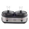 Double Slow Cooker 2.5 Quart Crock, 5.0 Quart Total Pots, Easy Cooking, Dishwasher Safe Stainproof Stoneware Pots and Lids