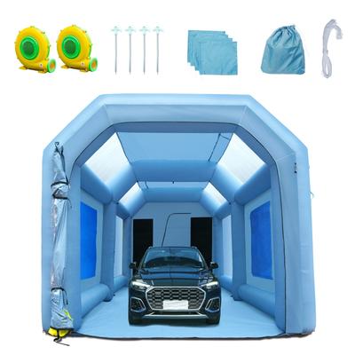 VEVOR Inflatable Paint Booth 13x10x9ft to 33x20x13ft with 480W to 1100W Air Pump Blower for Car Motorcycle Garage