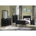 Lillie 3 Piece Black Wooden Sleigh Bedroom Set