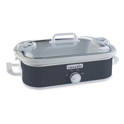 Small 3.5 Quart Casserole Manual Slow Cooker and Food Warmer, Charcoal