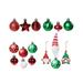 32Pcs Christmas Balls Ornaments Christmas Baubles Shatterproof Pendants Xmas Tree Decor for Indoor Outdoor Garland Festival Red Green