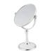 Double-sided Tabletop Makeup Mirror 6 Inches Portable Desktop Cosmetic Mirror Makeup Supplies Accessories for Women Female (White)