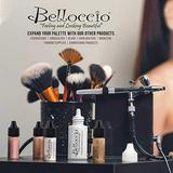 Belloccio Professional Beauty Deluxe Airbrush Cosmetic Makeup System with 4 Fair Shades of Foundation in 1/2 oz Bottles - Kit includes Blush Bronzer and Highlighters