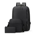 6588 USB Laptop Backpack High Capacity Business Bag Set for Men Double Shoulder Bag