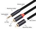 WNG 3.5Mm Male to 2Rca Male Stereo Audio Adapter Cable Nylon Aux Cord for Smartphones Mp3 Tablets Speakers Hdtv