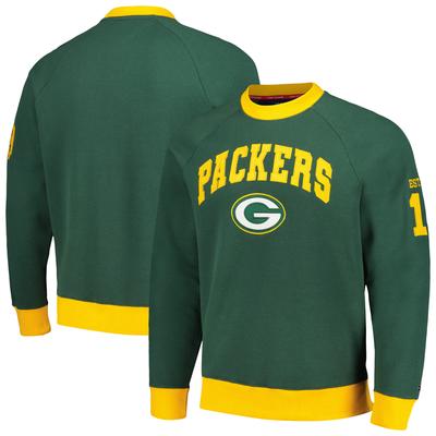 Men's Tommy Hilfiger Green Bay Packers Reese Raglan Tri-Blend Pullover Sweatshirt