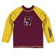 Toddler Vive La Fete Maroon/Gold Bloomsburg Huskies Solid Contrast Rash Guard