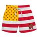 Toddler Vive La Fete Red/Yellow Maryland Terrapins Flag Swim Trunks