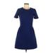 Madewell Casual Dress - Fit & Flare: Blue Dresses - Women's Size 6