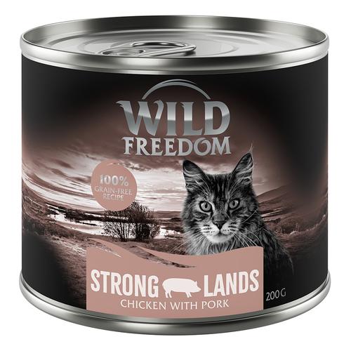 12 x 200g Strong Lands Schwein & Huhn Wild Freedom getreidefreies Katzenfutter nass