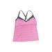 Tek Gear Active Tank Top: Pink Color Block Activewear - Women's Size Large