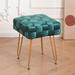 Mercer41 Ramzee Vanity Upholstered/Velvet in Green/Blue | 17.7 H x 14.6 W x 14.6 D in | Wayfair 10526EF1DD554AE9A38CF7CB8D6EBD42