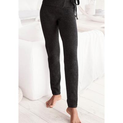 Strickhose LASCANA, Damen, Gr. 48/50, N-Gr, grau (anthrazit), Strick, Obermaterial: 52% Polyester, 44% Polyacryl, 4% Elasthan, unifarben, meliert, klassisch, bequem lang, Hosen, aus weichem Strick, Loungewear Image