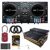 Rane ONE Professional Motorized DJ Controller with Gold and Black Laptop Shelf Flight Case Package