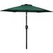 Green 7.5 ft Patio Outdoor Table Market Umbrella with Push Button Tilt and Crank Lift