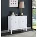 White Contemporary 36" Rectangular Accent Console Table with 2 Doors Storage
