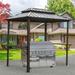 Brown 6 x 8 ft Grill Gazebo with Permanent Hardtop, Ventilated Double Roof