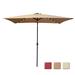 Taupe 10x6.5 ft Solar LED Rectangle Patio Umbrella, Tilt