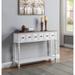 Antique White French 48'' Rectangular Accent Console Table with 2 Storage Drawers and Bottom Shelf