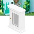 Doll House White Mirror Cabinet Dollhouse White Mirrored Cupboard Dollhouse White Mirror Cabinet Miniature Mirrored White Cabinet Mini Bathroom Furniture For 1:12 Doll House