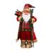 Santa Claus Decorations Classic Santa Figure with Red Checkered Clothes Party Holiday Ornament Standing Xmas Doll for Doors 60cm