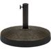 55lb Outdoor Patio Umbrella Stand Resin Round Umbrella Base w/Wicker Design Antique Bronze Finish