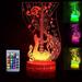 YSTIAN 3D Guitar Night Light Table Desk Optical Illusion Lamps 16 Color Changing Lights LED Table Lamp Xmas Home Love Birthday Children Kids Decor Toy Gift