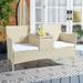 SAFAVIEH Viora Outdoor Patio Loveseat Beige/White