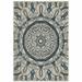 HomeRoots 3 x 5 ft. Beige Geometric Stain Resistant Indoor & Outdoor Rectangle Area Rug - Blue and Beige - 0.15in. H x 39.37in. W x 59.84in. D