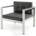 Gymax Patio Aluminum Armchair Contemporary Sofa Chair w/ WPC Armrests