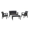 Rainbow Outdoor Alaska 4 Piece Seating Set with Cushions-Anthracite