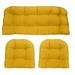 RSH DÃ©cor Indoor Outdoor 3 Piece Tufted Wicker Settee Cushions 1 Loveseat & 2 U-Shape Weather Resistant ~ Choose Color (Yellow 2-19 x19 1-41 x19 )