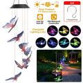 iMounTEK Solar Wind Chimes Auto ON/OFF Butterfly Wind Chimes IP65 Waterproof Color Changing 28.74in LED Butterfly String Light for Patio Garden Decor