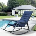 Skypatio Adult Outdoor or Indoor Rocking Chair Modern Cozy Lounge Rocker Awesome Gifts Navy Blue