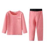 Girl Young Thermal Underwear Set Long Arm Thermo Undershirt + Leggings Ski Underwear Functional Underwear Sets Reversible For Children (150cm Pink)