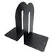 Steel Arched Non-Skid Bookends Pair Black