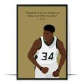 LOLUIS Giannis Antetokounmpo Inspirational Quotes Wall Art Sports Motivational Art Print Decor Gifts for Home Office Basketball Superstar Poster (Unframed 11 x17 )