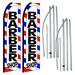 Barber Shop - 2 Pack of Swooper Feather Flag Sets - Includes 2 Swooper Feather Flags (Pictured) 2 Flagpoles & 2 Ground Spikes Multicolor