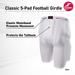 Cramer Classic 5-Pad Youth Football Girdle With Hip Tailbone and Thigh Pads White Youth X-Large