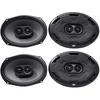 MTX Audio THUNDER693 3-Way Triaxial 6x9 Thunder Series Car Audio Speakers 4-Pack 4 Ohm 100 Watt RMS 6 by 9 Coaxial Speakers 2 Pairs Grilles Included. Produces Rich Bass - No Subwoofer Required