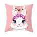 Flannel Pillowcase Satin Sleeping Pillowcase Easter Pillowcase Rabbit Holiday Home Sofa Bedside Peach Pillowcase