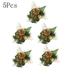 5 Pcs Red Berry Picks Evergreen Wreath Picks & Pine Branches Artificial for Christmas Crafts & Winter Berries Spray Holly Wire Stem Pick Holiday Decorations DIY Ornaments