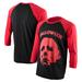 Unisex Contenders Clothing Black/Red Halloween Mask Tri-Blend 3/4-Sleeve Raglan T-Shirt